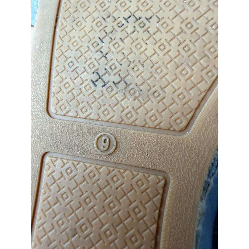 Tory Burch Ines Leather Cap Toe Jute Espadrille Flats Women Size 9
